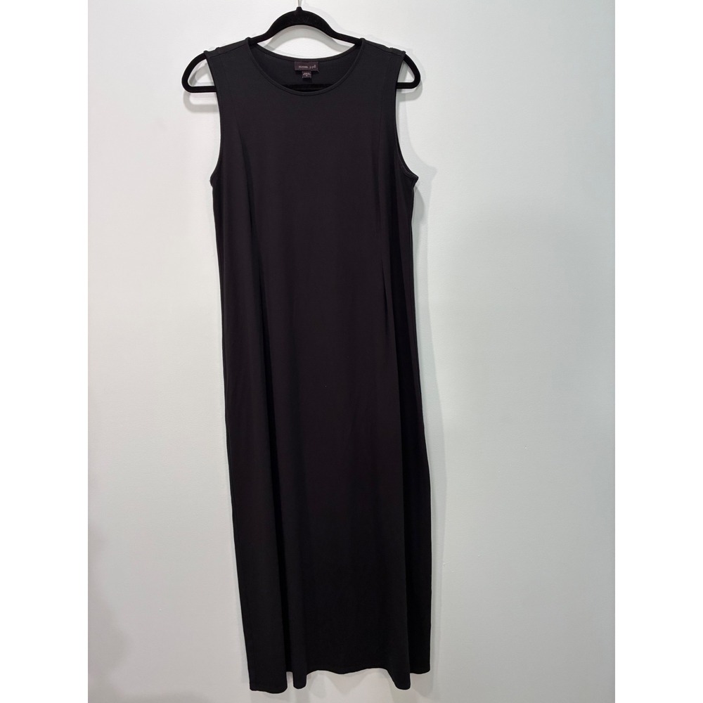 J. Jill Wearever Black Sleeveless Maxi Dress Jersey Knit Rayon Stretch Size M